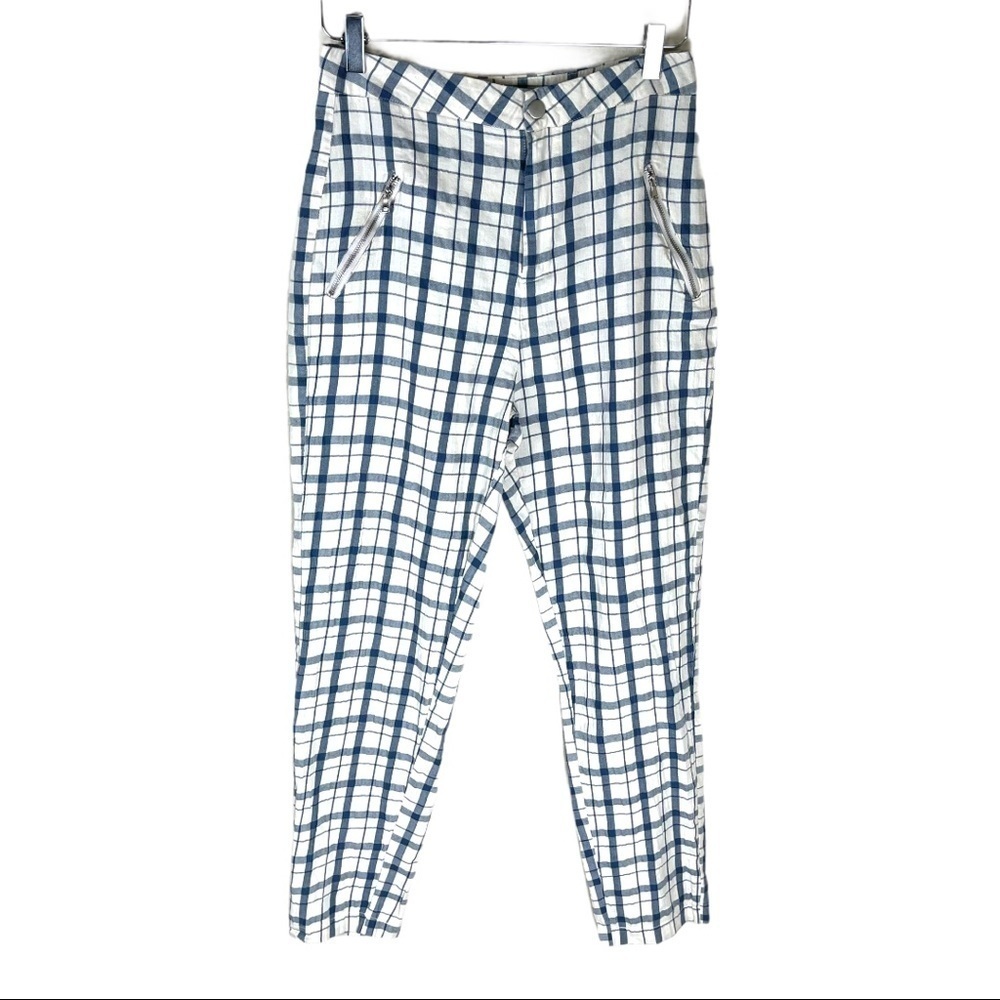 TIGER MIST HIGH RISE PLAID PANTS